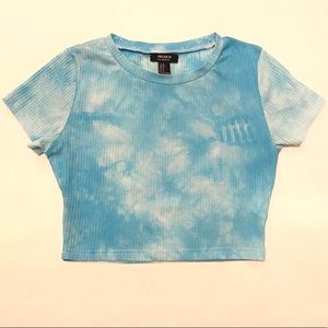 Forever 21 Blue Tie Dye Crop Top